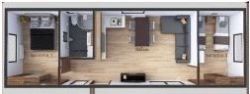 Maison Mobile FAMILY 4x12 48m² Plan avec visualisation<br />
<br />
<br />
<br />
<br />
<br />
<br />
